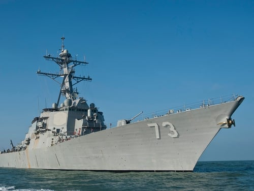 The guided-missile destroyer USS Decatur (DDG 73) transits off the coast of Bangladesh on Sept. 20, 2012, during Cooperation Afloat Readiness and Training (CARAT) 2012. (MC3 Sean Furey/Navy)
