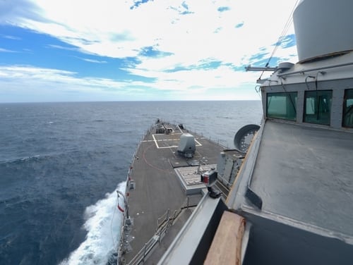 The U.S. Navy destroyer Russell transited the Taiwan Strait this week. (Navy)