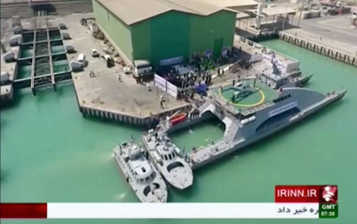 Iran Shows Off New Helicopter Carrying Catamaran Ship