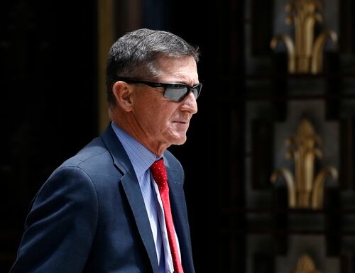 In this June 24, 2019, file photo, Michael Flynn, President Donald Trump's former national security adviser, departs a federal courthouse after a hearing, in Washington. (Patrick Semansky/AP)