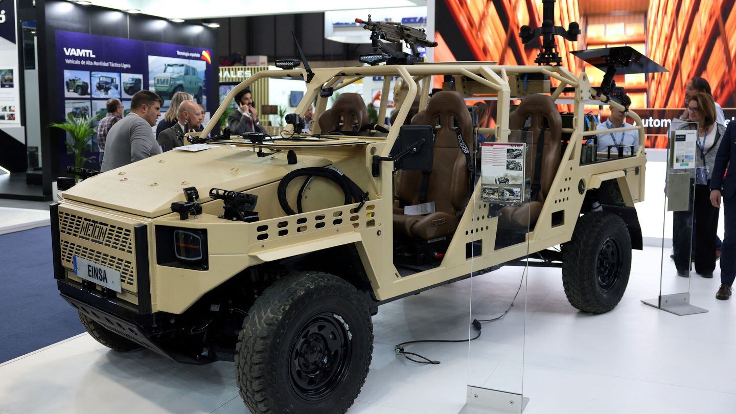 The Neton Mk2 vehicle is manufactured by the Spanish company EINSA and marketed for special forces. (Thomas Coex/AFP via Getty Images)