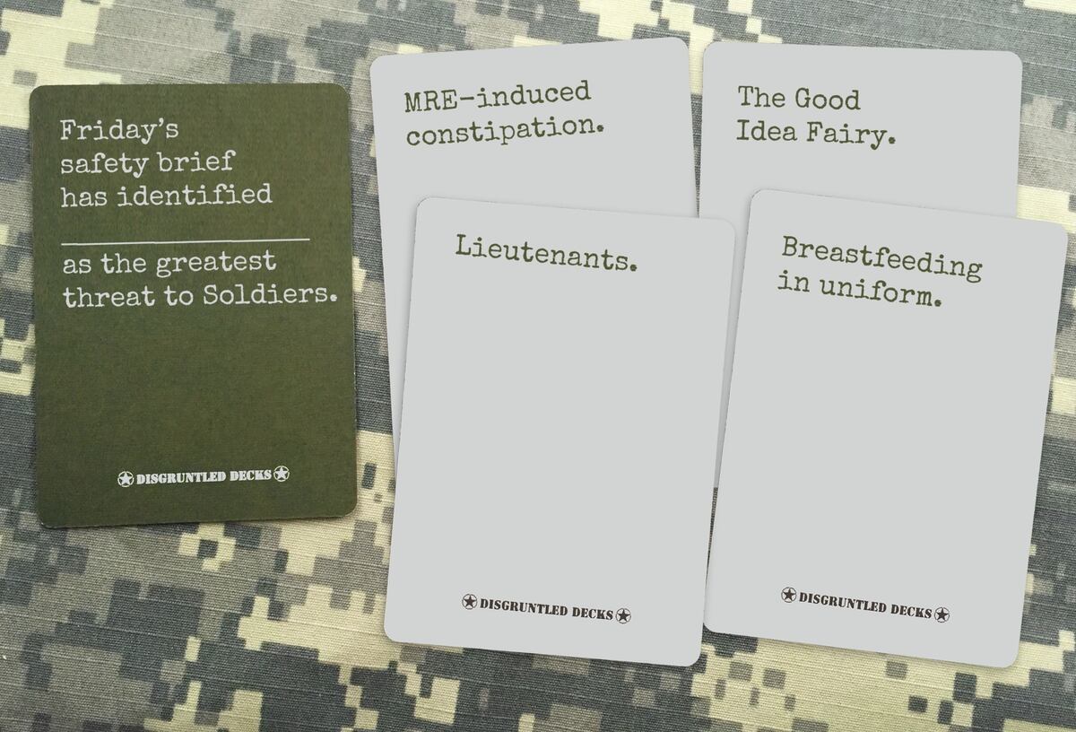 How many cards in a deck of cards against humanity Lieutenant Creates Military Themed Game To Rival Cards Against Humanity