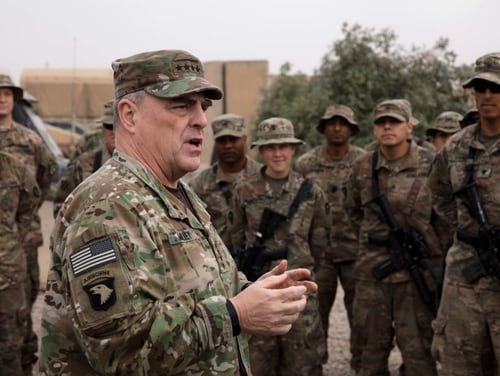 Army Chief of Staff Gen. Mark Milley speaks to soldiers at Qayyarah Airfield West, Iraq, Dec. 22, 2017. (Spc. Avery Howard/Army)