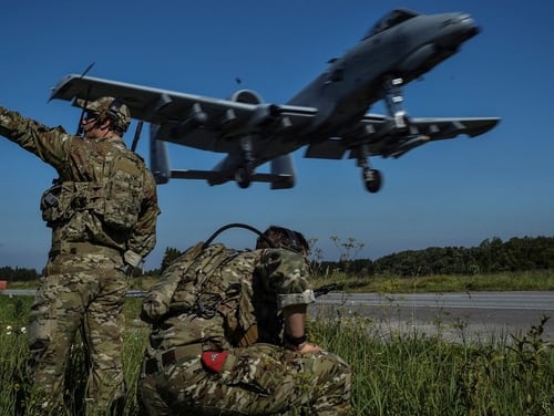 Each year since 2016, Air Force Special Tactics Squadron airmen have been surveying highways in the Baltic states, deconflicting airspace and exercising command and control to land A-10s during annual Saber Strike exercises with other NATO member-states. (Air Force)