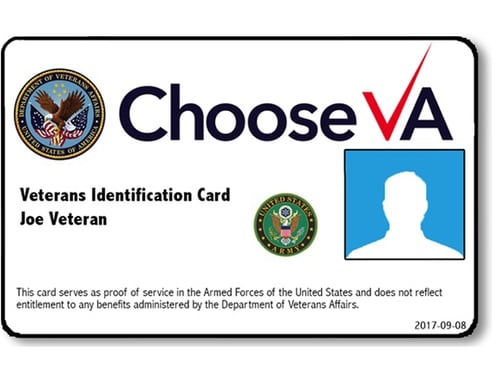 A sample copy of the front of the new Veterans ID card. After a lengthy delay, the new cards have been mailed out to thousands of veterans in recent weeks. (Courtesy of the Department of Veterans Affairs)