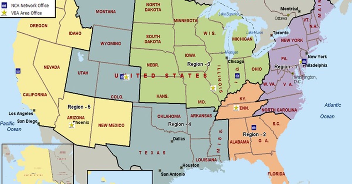 New simplified map for Veterans Affairs