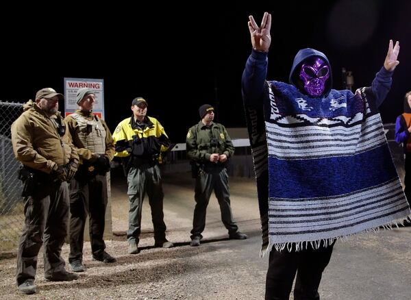 About 75 people gather at Area 51 gate, 2 people detained