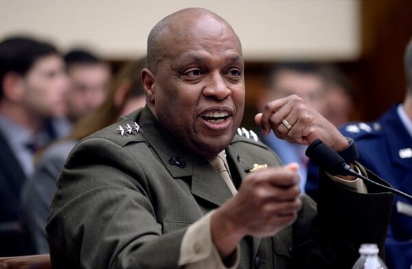 Lt. Gen. Vincent Stewart spoke as the joint staff director for intelligence during a House Armed Services Committee hearing on Capitol Hill in March 2016. ( Olivier Douliery/Getty Images)