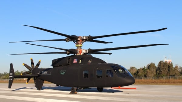 Sikorsky and Boeing provided the first look at the new Defiant helicopter. The aircraft’s rotor system will allow it to fly about twice as fast and twice as far as today’s conventional helicopters. (Courtesy Sikorsky-Boeing Team)