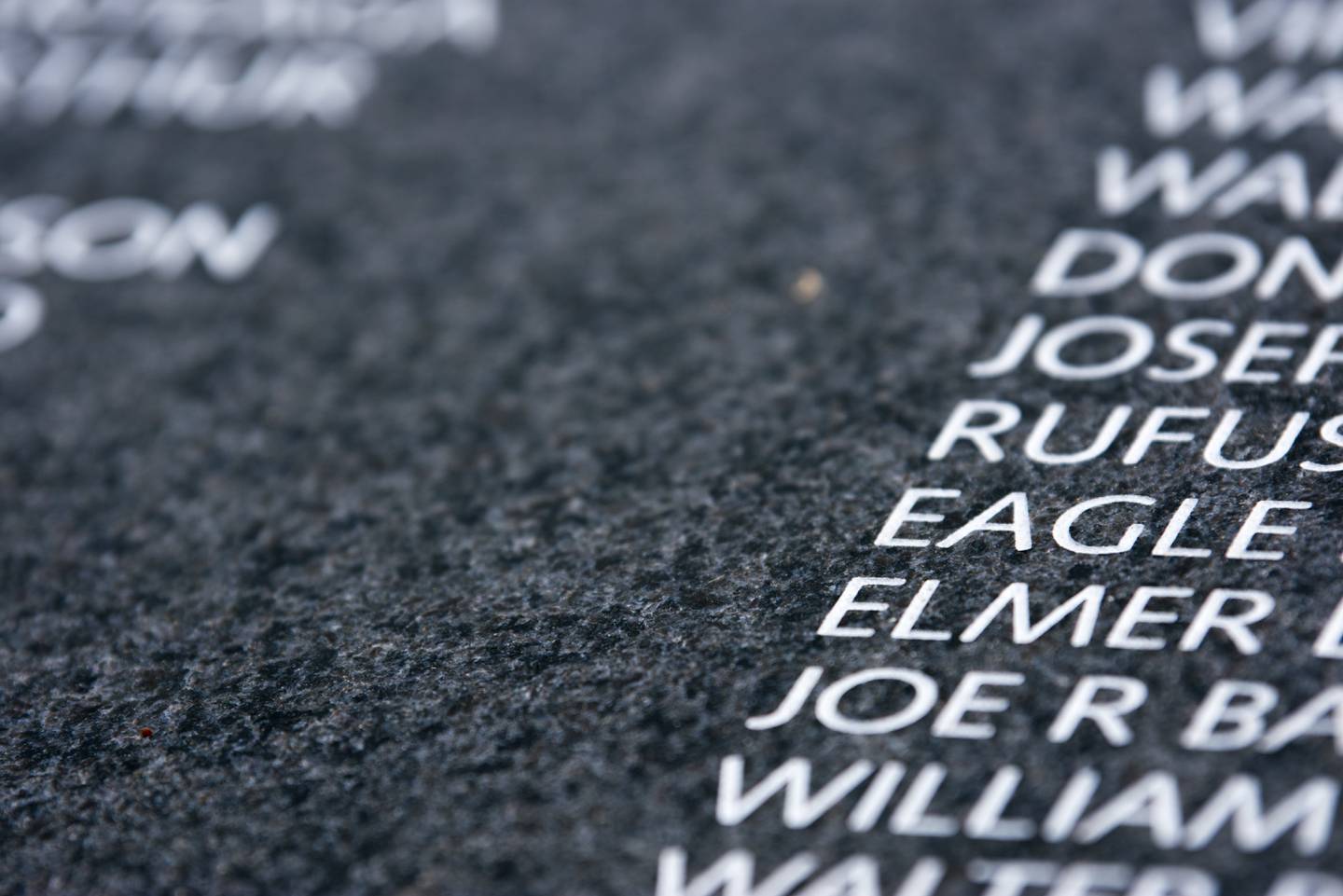 "Eagle" is seen etched into the Korean War Veterans Memorial Wall of Remembrance in Washington, D.C. on June 20, 2023.