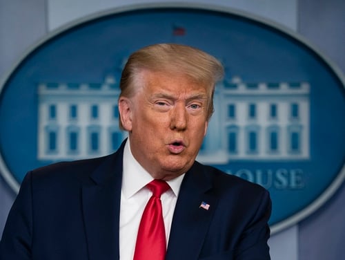 President Donald Trump speaks during a news briefing at the White House on July 2, 2020. (Evan Vucci/AP)