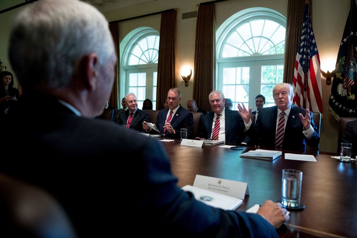 Trump Holds First Full Cabinet Meeting Promises Change