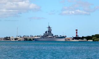 The USS Missouri Memorial is shown in Pearl Harbor, Hawaii, on Aug. 11, 2020.