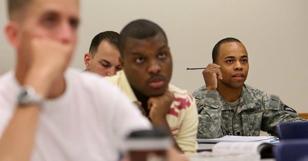 It takes soldiers an average of five years to complete an undergraduate degree and another five to finish a graduate degree, said Pamela Raymer, chief of the Army Continuing Education System. (Josh Anderson/AP)