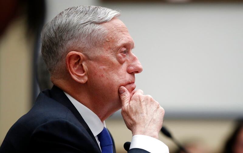 Defense Secretary Jim Mattis listens during a hearing of the House Armed Services Committee on Capitol Hill, Tuesday, Feb. 6, 2018, in Washington. (Alex Brandon/AP)