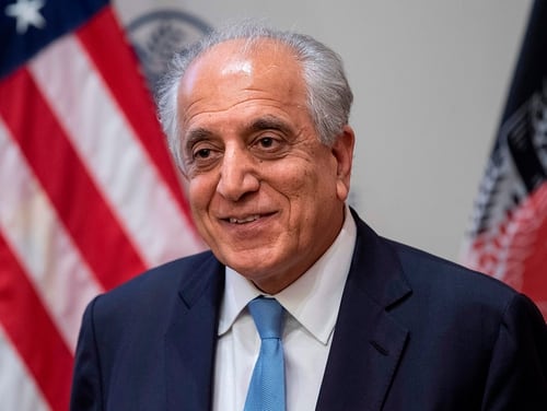 US Special Envoy Zalmay Khalilzad participates in a discussion on 