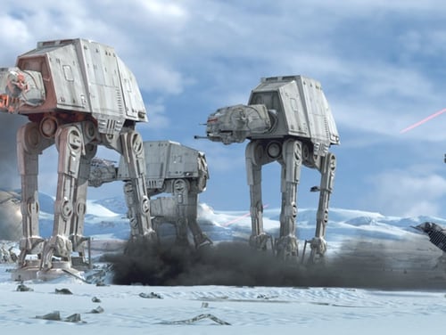 AT-AT walkers lead the assault on Hoth. (Lucasfilm)