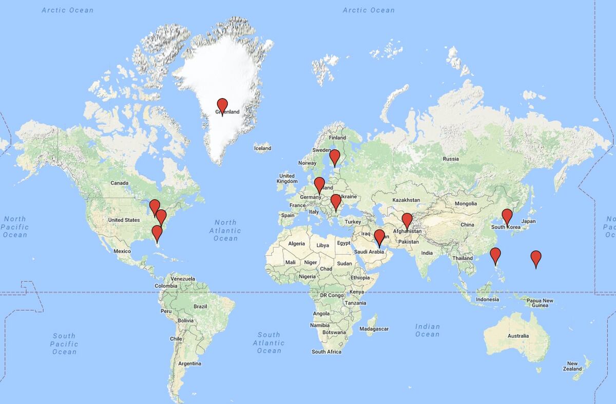 Air Force Bases Around The World Map - United States Map