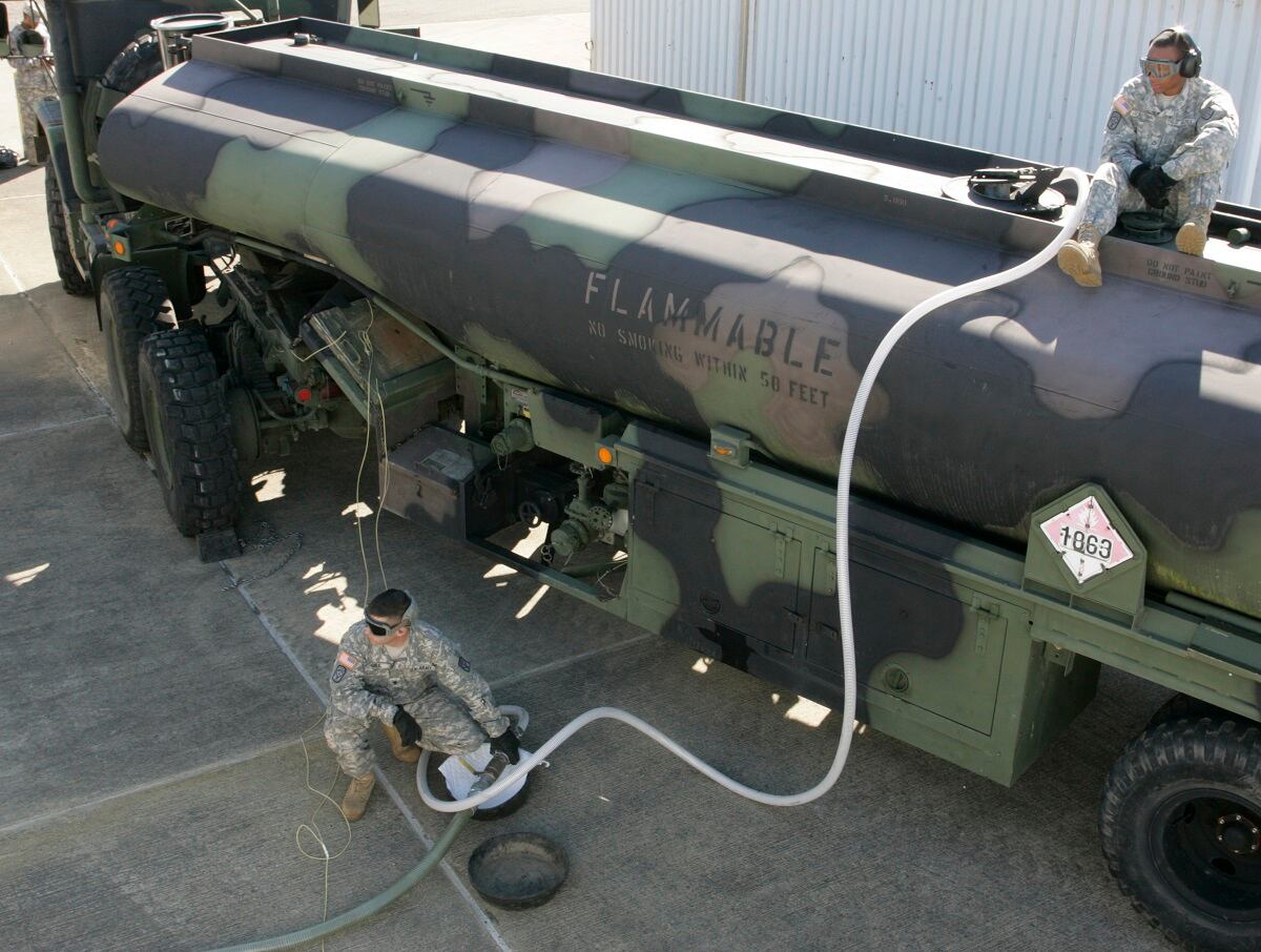 Army fuel truck overturns, causes spill on Alaska highway