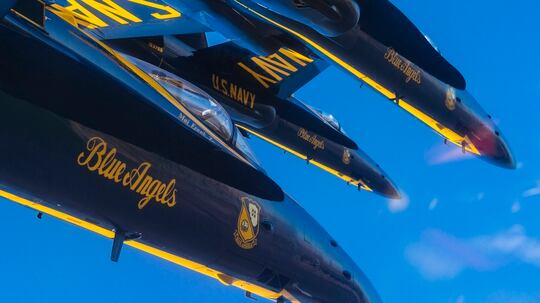 Pilots assigned to the U.S. Navy flight demonstration squadron, the Blue Angels, take part in a training flight at Naval Air Facility El Centro, Calif., on Feb. 14, 2020. (MC2 Cody Hendrix/Navy)