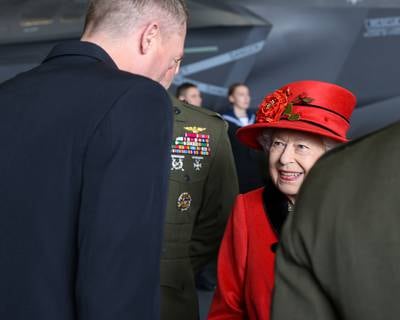 Britain's Queen Elizabeth II visited the Royal Navy aircraft carrier HMS Queen Elizabeth in Portsmouth May 22, 2021, just hours before the United Kingdom (UK) Carrier Strike Group 21 sailed for its first operational deployment.
