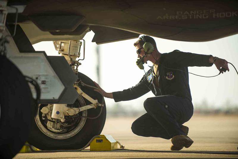 Staff Sgt. Joe Payea, Vermont Air National Guard, prepares to launch an F-35A Lightning II during training at Tyndall Air Force Base, Fla., Jan. 21, 2021.