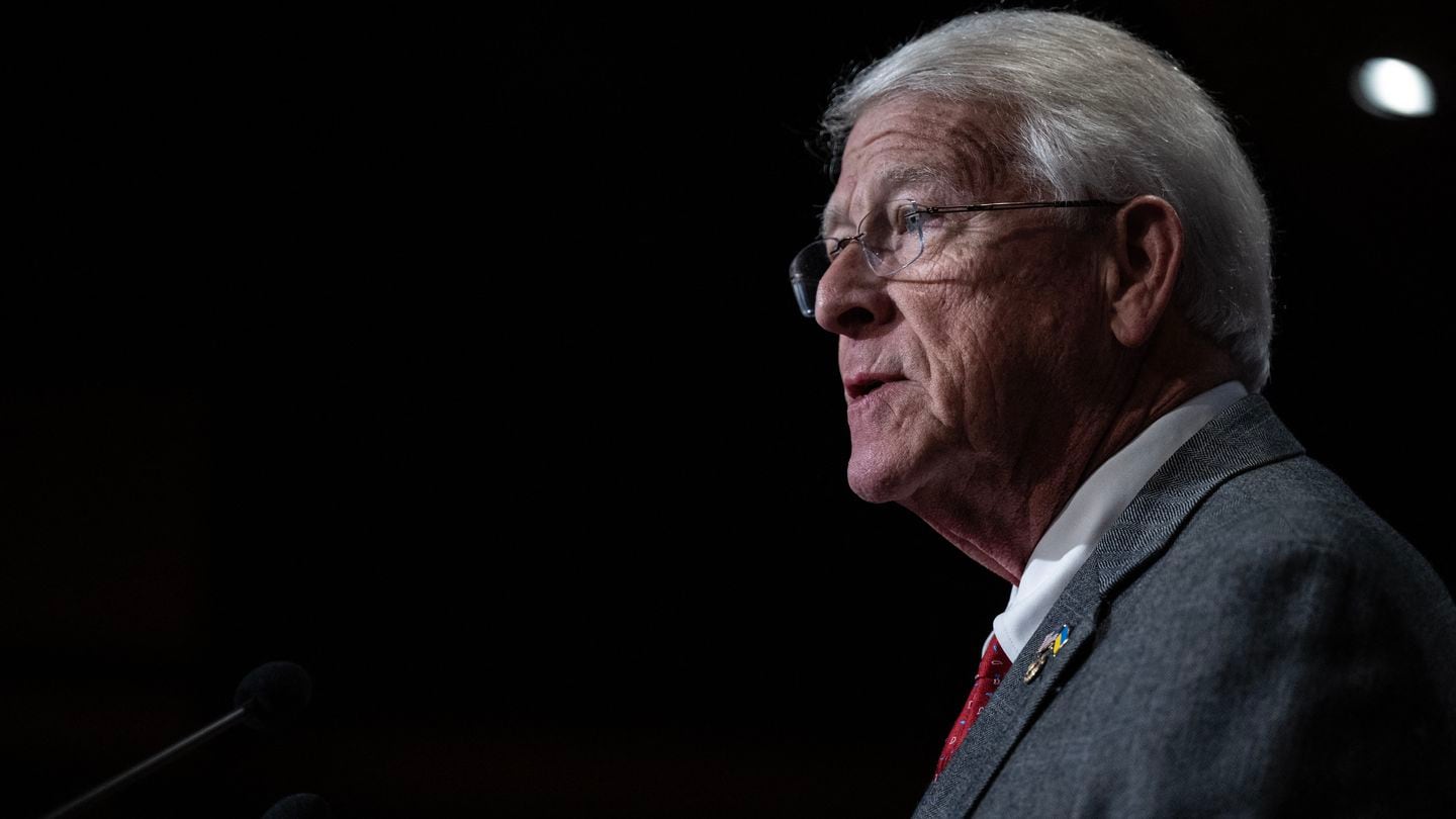 Sen. Roger Wicker, r-Miss., speaks as Senate Republicans hold a news conference on Jan. 11, 2024. (Andrew Caballero-Reynolds/AFP via Getty Images)