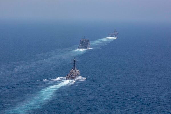 Marine Expeditionary Unit On Kearsarge Transits Strait Of