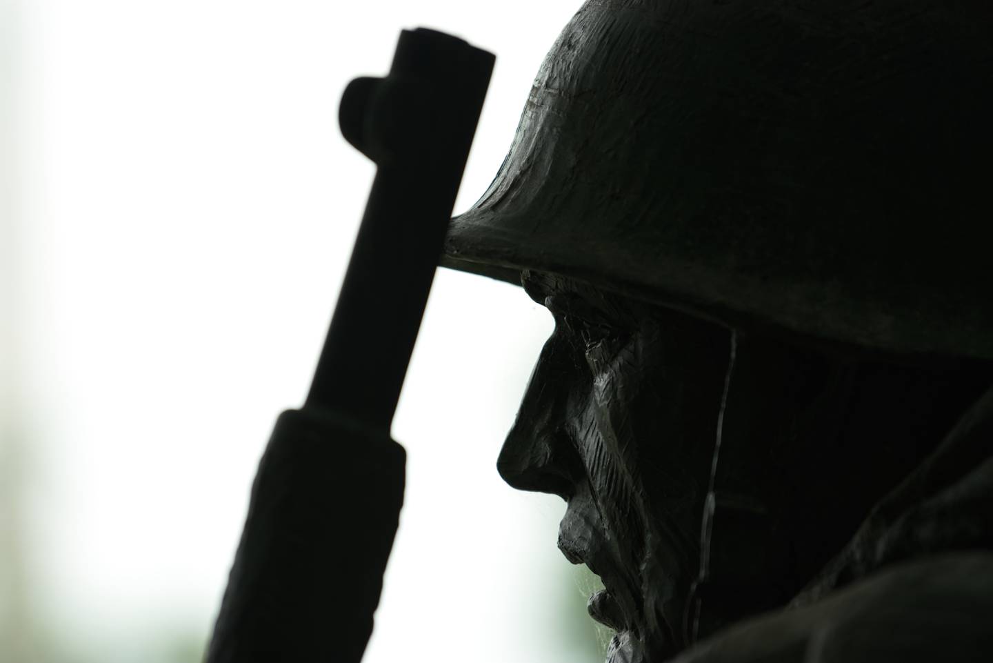 Nineteen troops with various guns and other gear are depicted in "On Patrol," stainless steel statues installed at the Korean War Veterans Memorial in Washington, D.C.