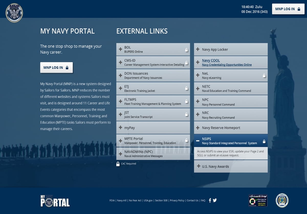 Navy Launches beta sailor portal — first step to single login site