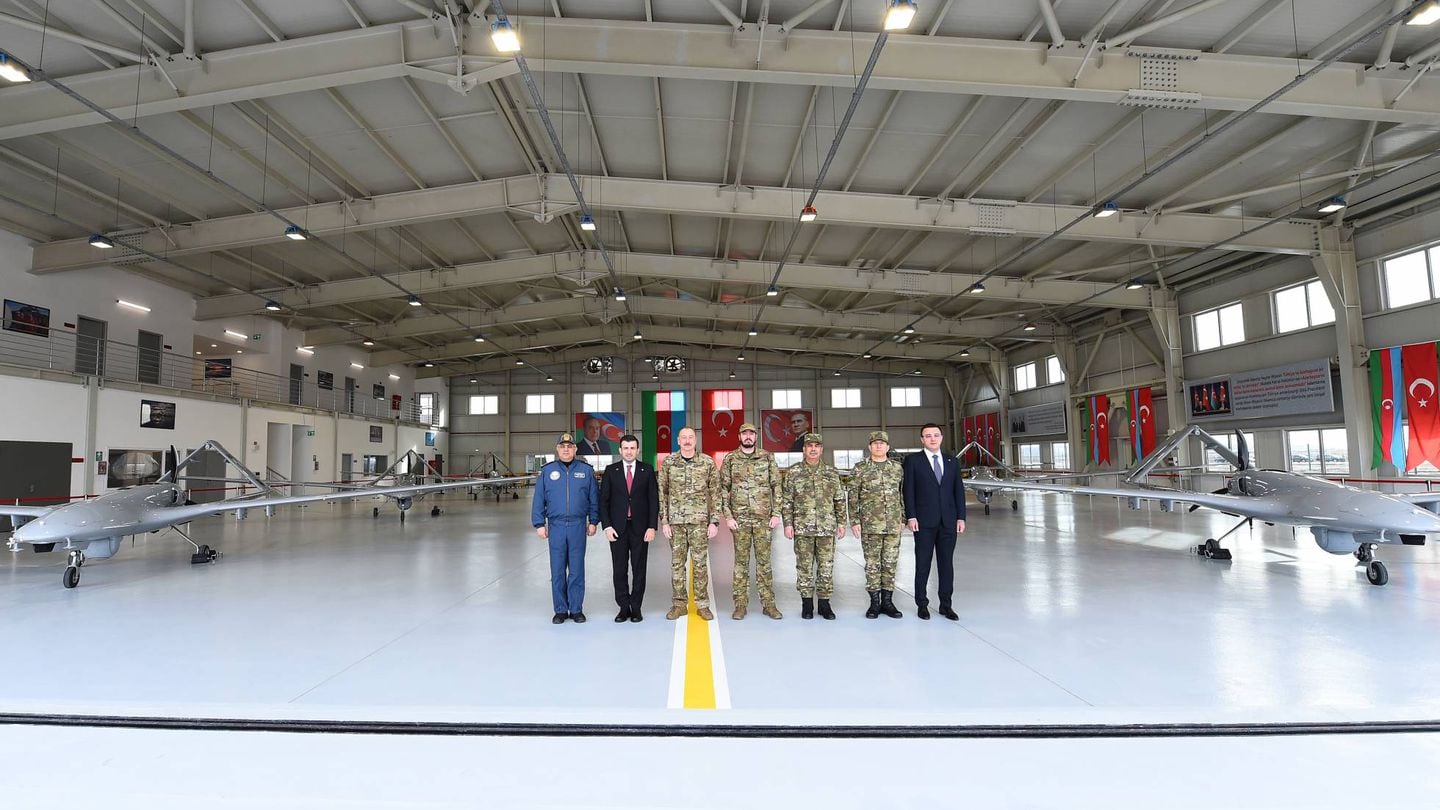 Azerbaijan opened a hanger and training facility for its drones on Feb. 9, 2024. (Azeri government)