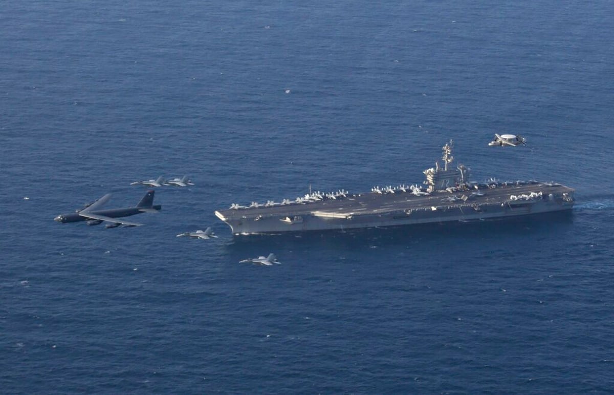 Us Aircraft Carrier Deployed Over Iran Remains Outside Gulf