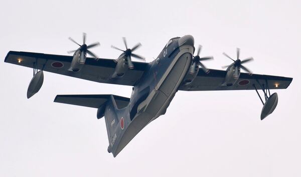 There is good news for Japan’s arms export efforts in India, with ShinMaywa signing a memorandum of understanding with India’s Mahindra Group to set up maintenance, repair and overhaul of services for the US-2 amphibious aircraft in India. (Kazuhiro Nogi/AFP via Getty Images)