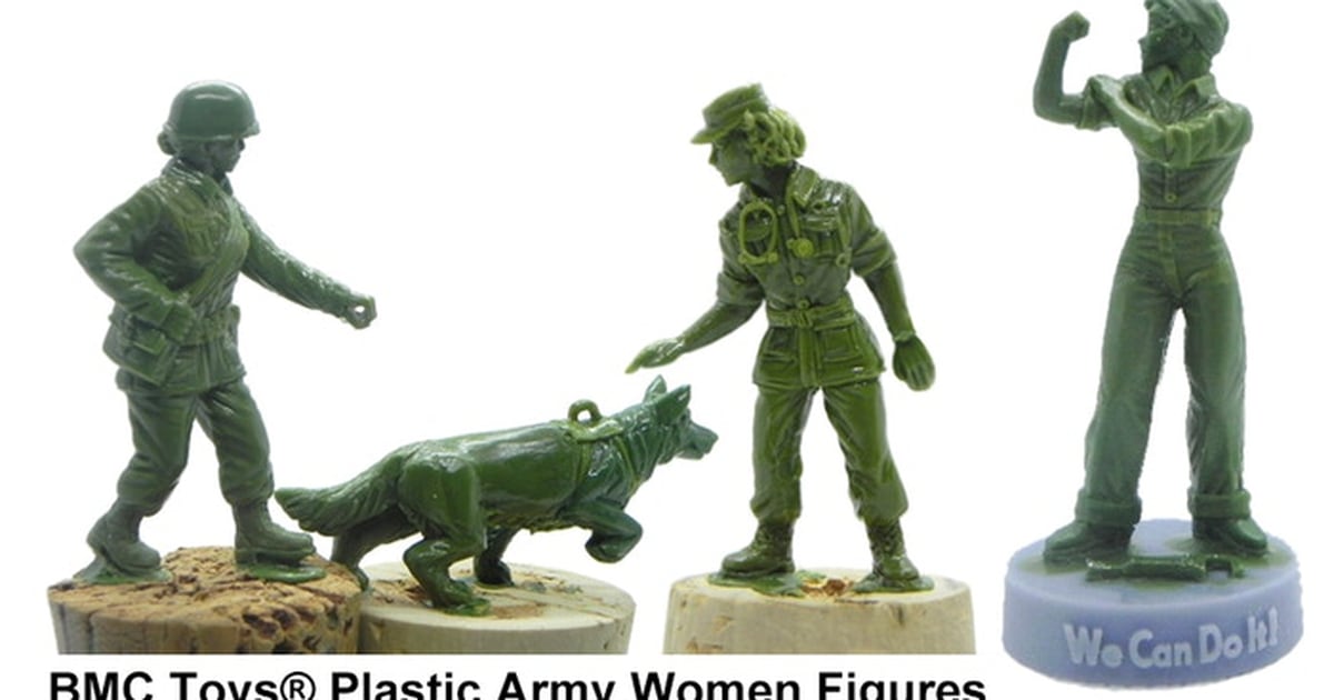 Green Plastic Army Women Set Features Working Dogs And Handlers Rosie The Riveter