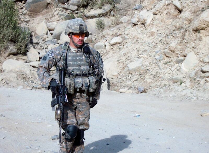 Former Staff Sgt. Clinton Romesha is shown in an undated photo while on duty in Afghanistan (Photo courtesy Romesha family)
