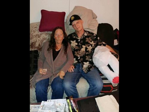 In this 2018 photograph released by lawyer Mark Zaid, Michael R. White, right, is seen with his mother, Joanne White, left. White, a U.S. Navy veteran from California, has been sentenced to 10 years in prison in Iran, his lawyer said Saturday, March 16, 2019, becoming the first American known to be imprisoned there since President Donald Trump took office. (White family via AP)