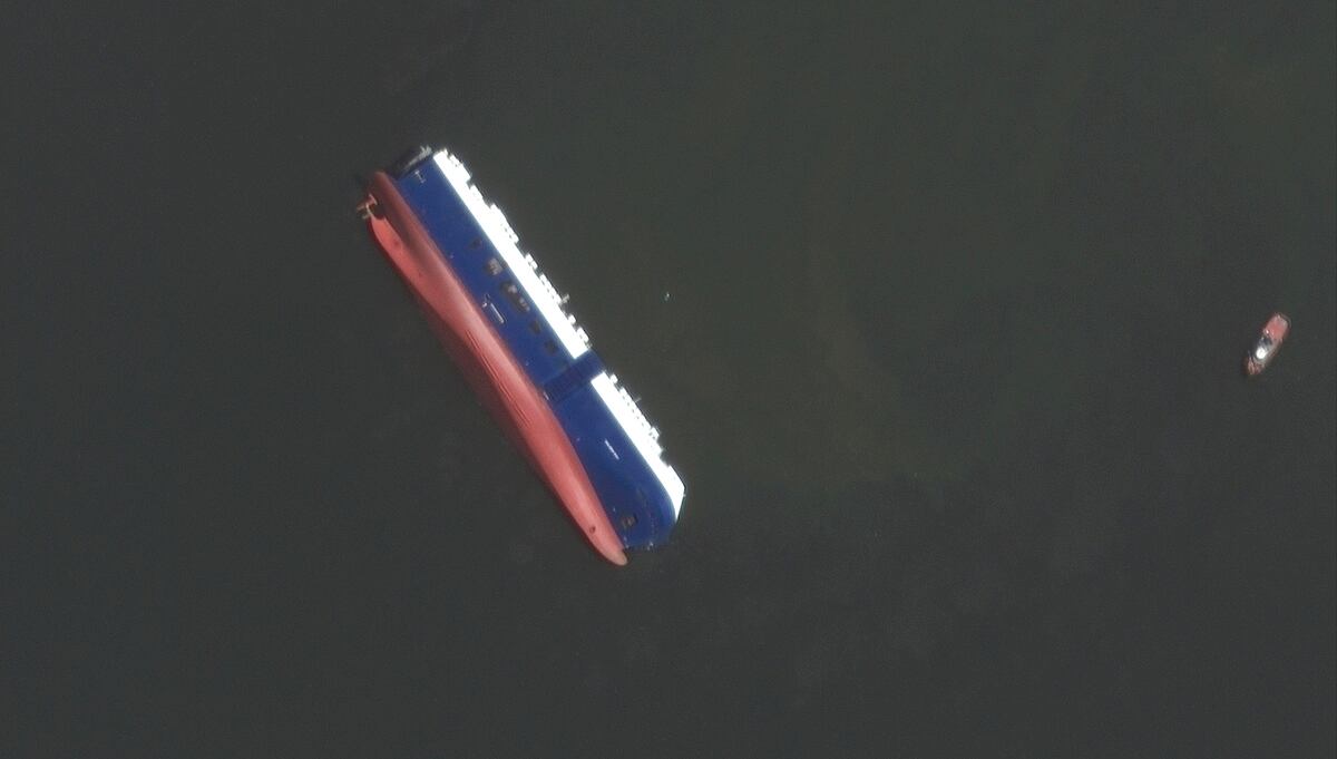Investigation Begins Into How Cargo Ship Ended On Its Side