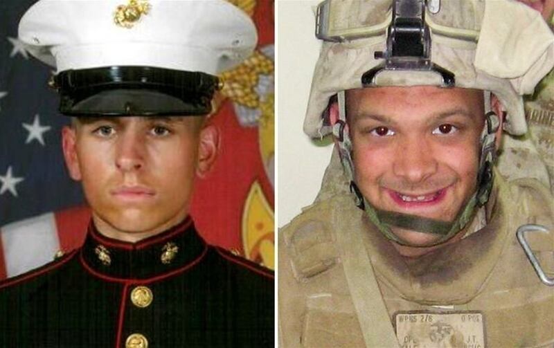 Lance Cpl. Jordan Haerter, left, and Cpl. Jonathan Yale, right. 