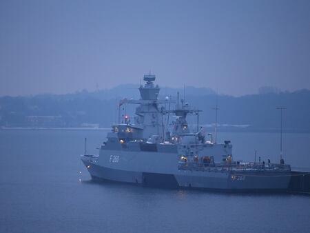 The Braunschweig small frigate of the German Navy's First Flotilla stands at its base on Jan. 19, 2016, in Kiel, Germany. The service is set to get five new Braunschweig-class corvettes from a consortium of domestic shipyards. (Sean Gallup/Getty Images)