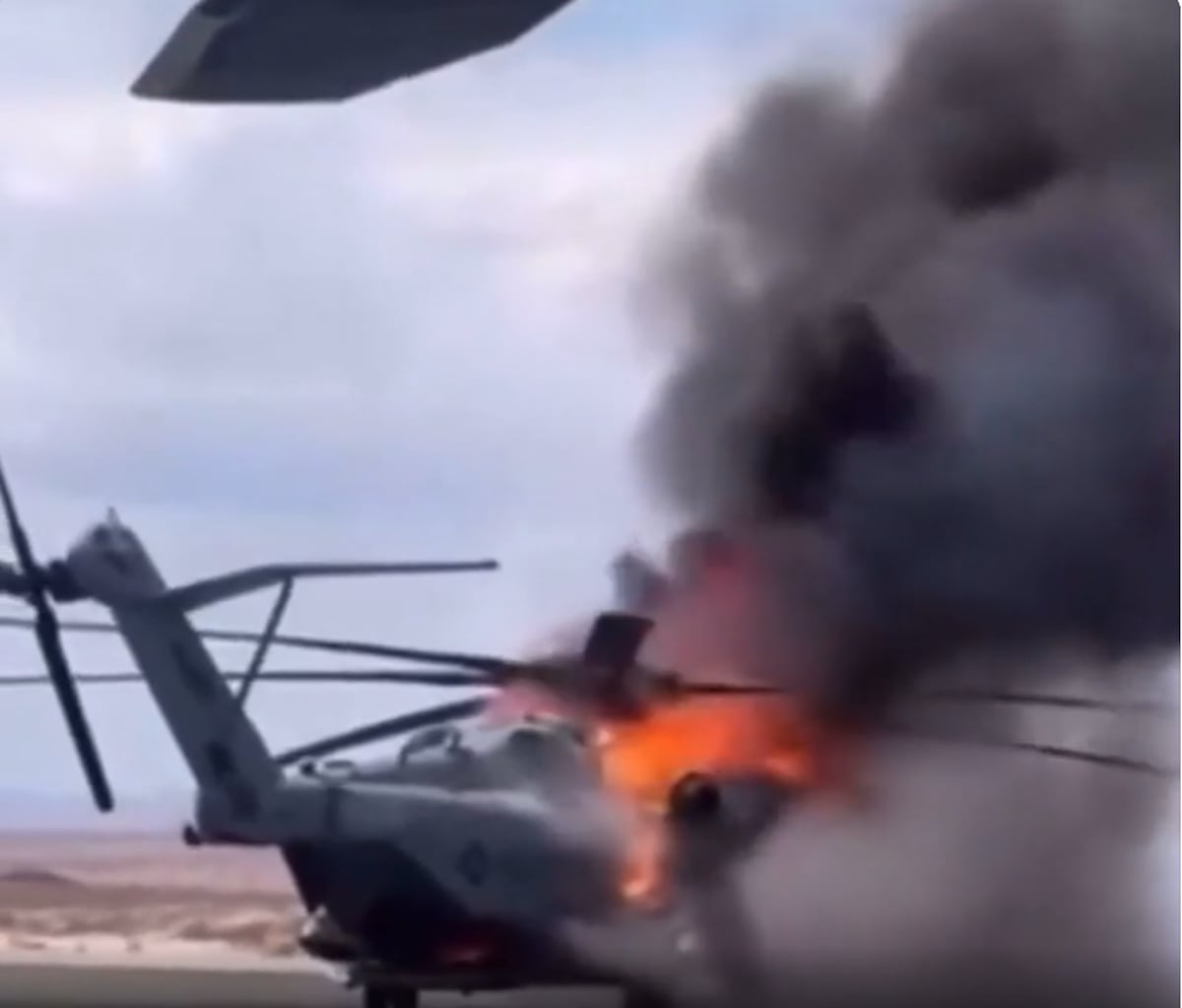 Marines investigating massive fire that engulfed CH-53E helicopter