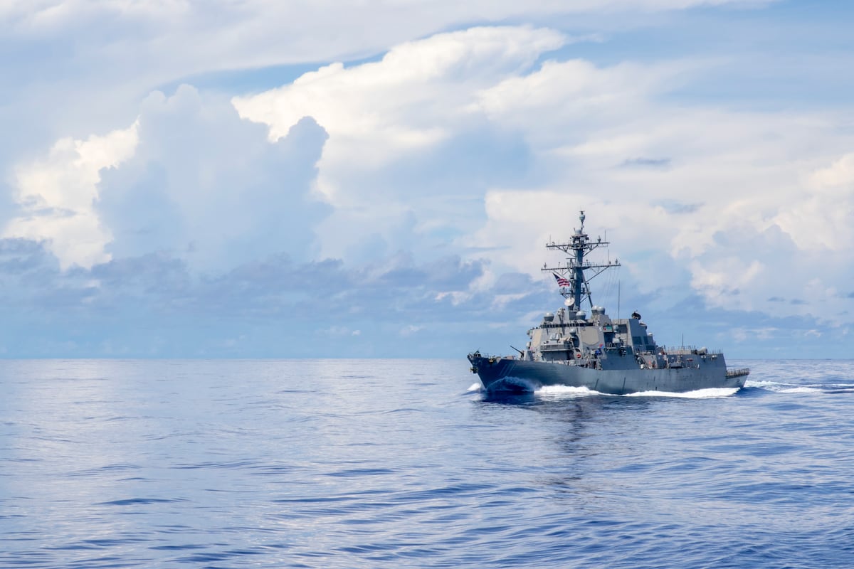 US Navy destroyer intercepts Iranian-flagged vessel trying to skirt blockade US Navy destroyer intercepts Iranian-flagged vessel trying to skirt blockade