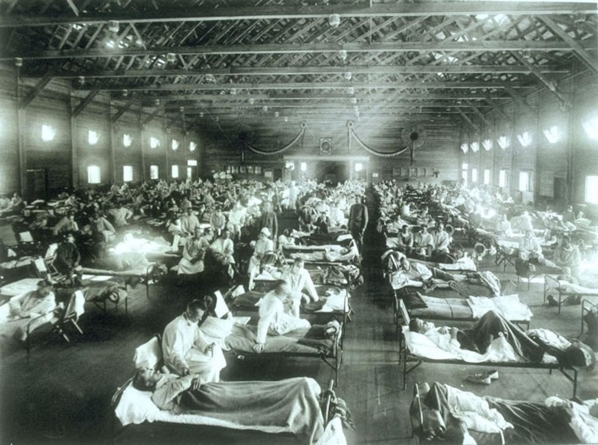 Approximately 43,000 service members were killed by the influenza virus that was first identified at an Army base in Haskell County, Kansas.