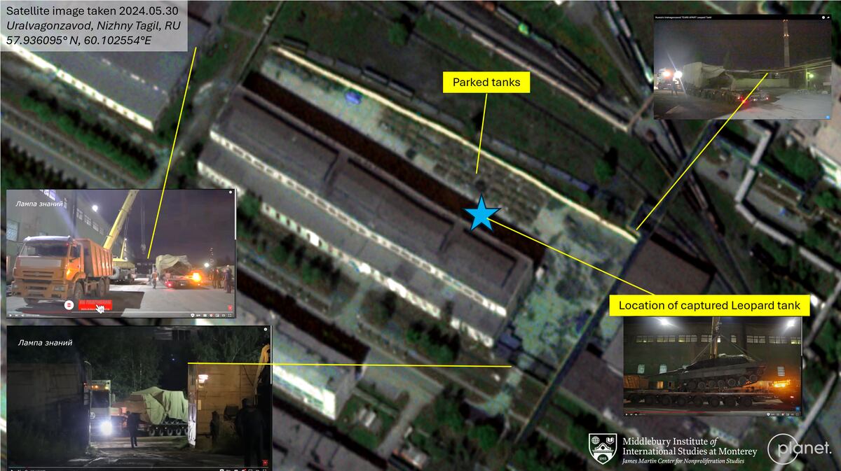 NextImg:Captured Leopard 2 resurfaces at Russia’s main tank factory