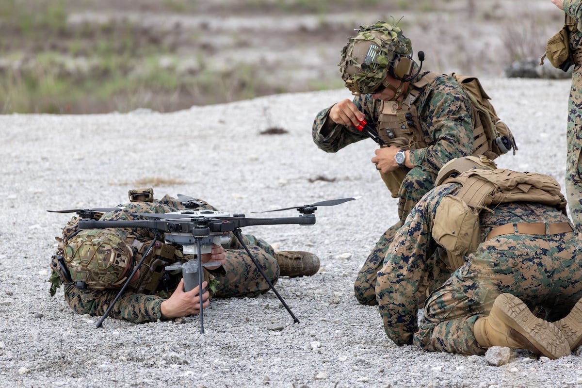 Lejeune Marines run first live munition drop from fielded drone Lejeune Marines run first live munition drop from fielded drone
