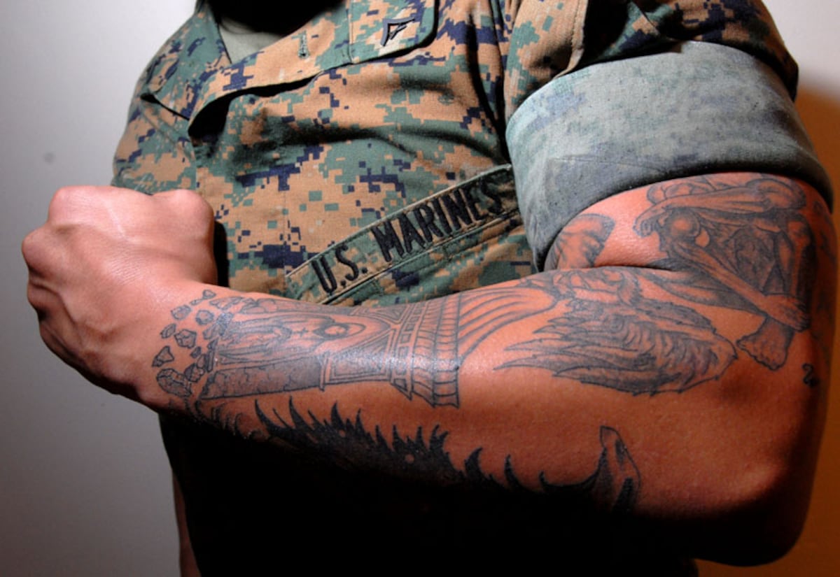 The Marine Corps may soon allow sleeve tattoos, among other ink policy  changes, image size:1200x825