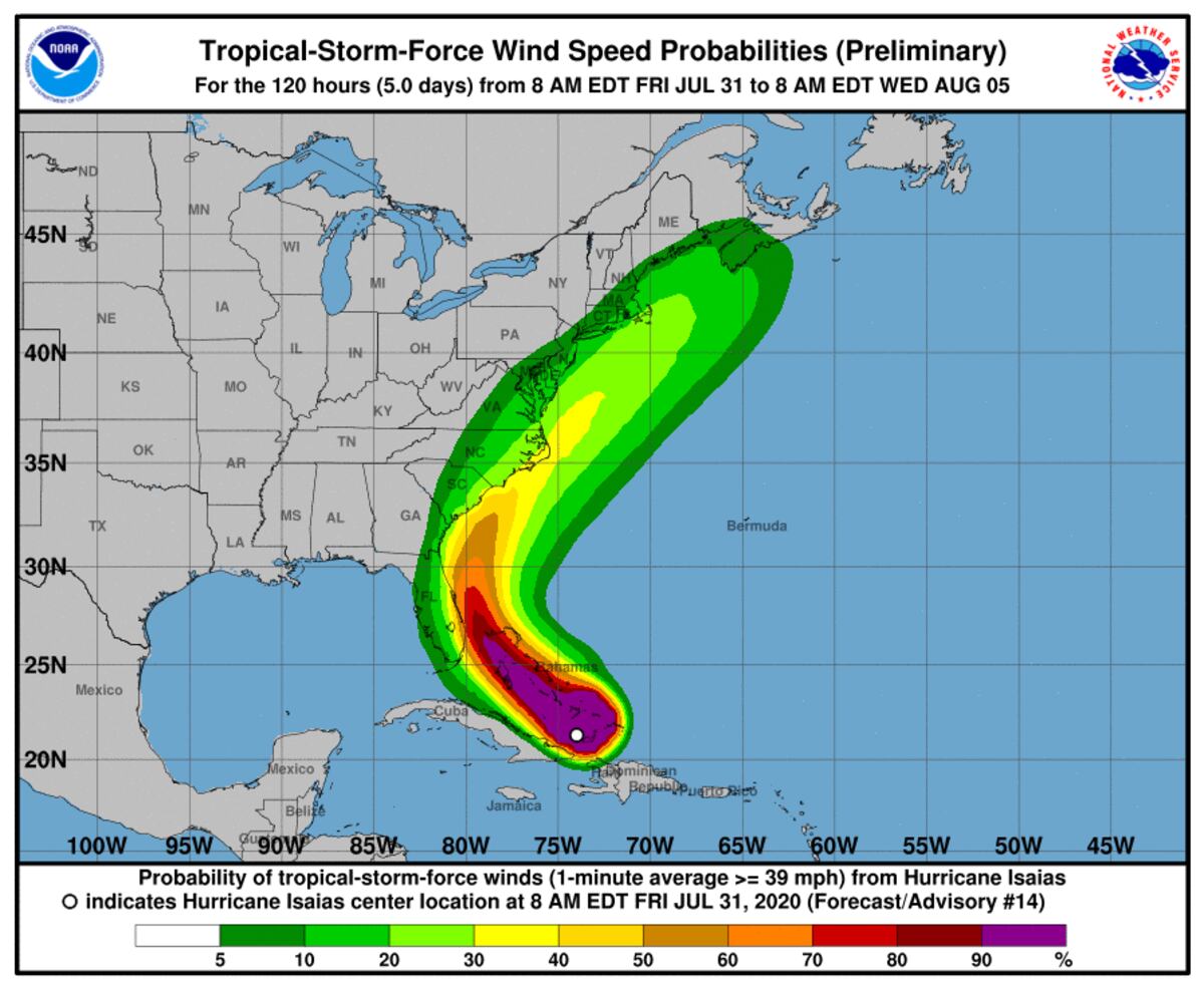 Navy installations prepare for Hurricane Isaias as it works its way up ...