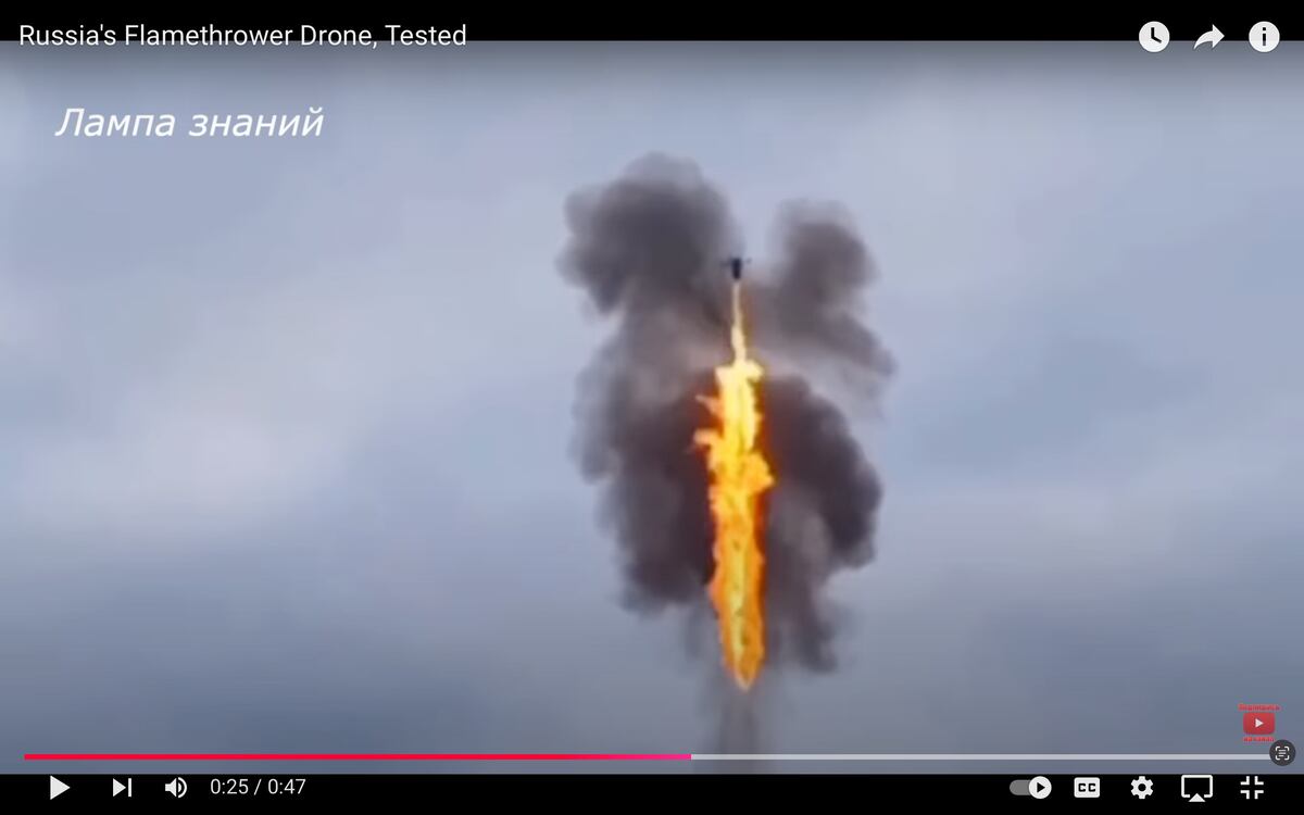 NextImg:Russian forces test flying flamethrower to target Ukrainian firedrones