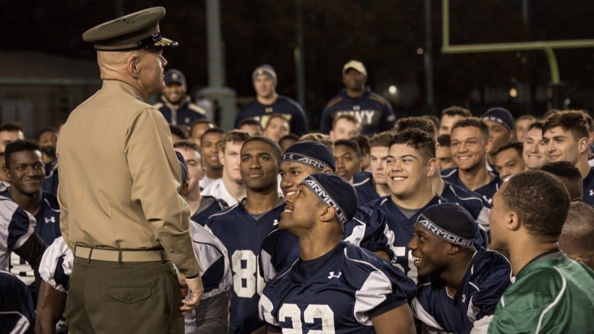 Nearly half of Naval Academy football players Marines