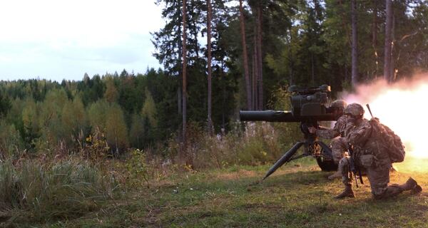 Soldiers assigned to the Italy-based 173rd Airborne Brigade fire a BGM-71 TOW anti-armor missile system at the Estonia's Central Training Area on Sept. 26 as part of Operation Atlantic Resolve. (Spc. Jacqueline Dowland/Army)