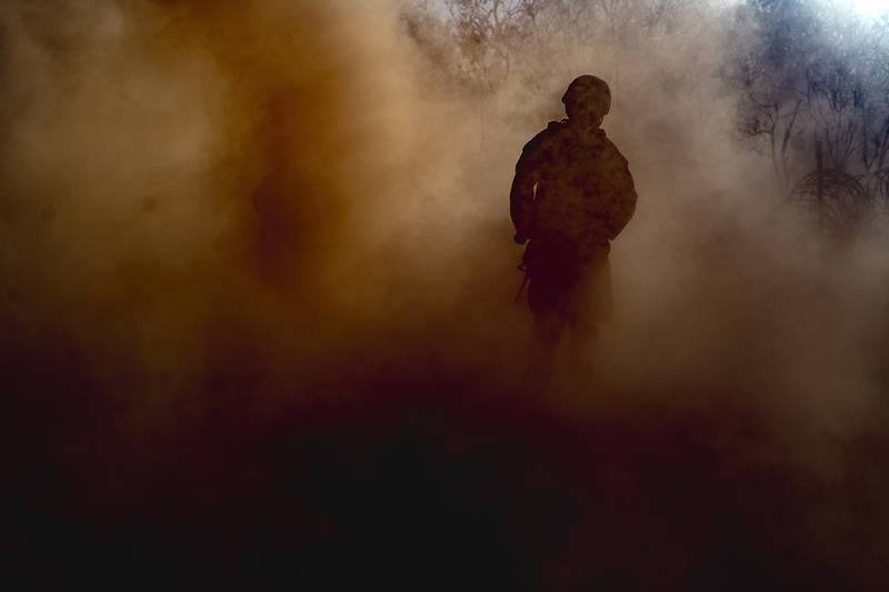 U.S. Marines with Ground Combat Element, Marine Rotational Force Darwin, conduct offensive and defensive operations during Exercise Koolendong at Mount Bundey Training Area, Northern Territory, Australia, Sept. 5, 2020.